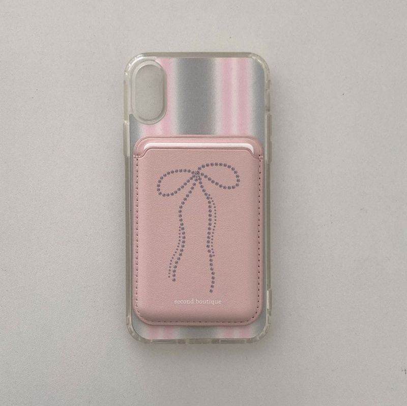 [MADE]  Twinkle ribbon magsafe card wallet(ver.1)_SILVER