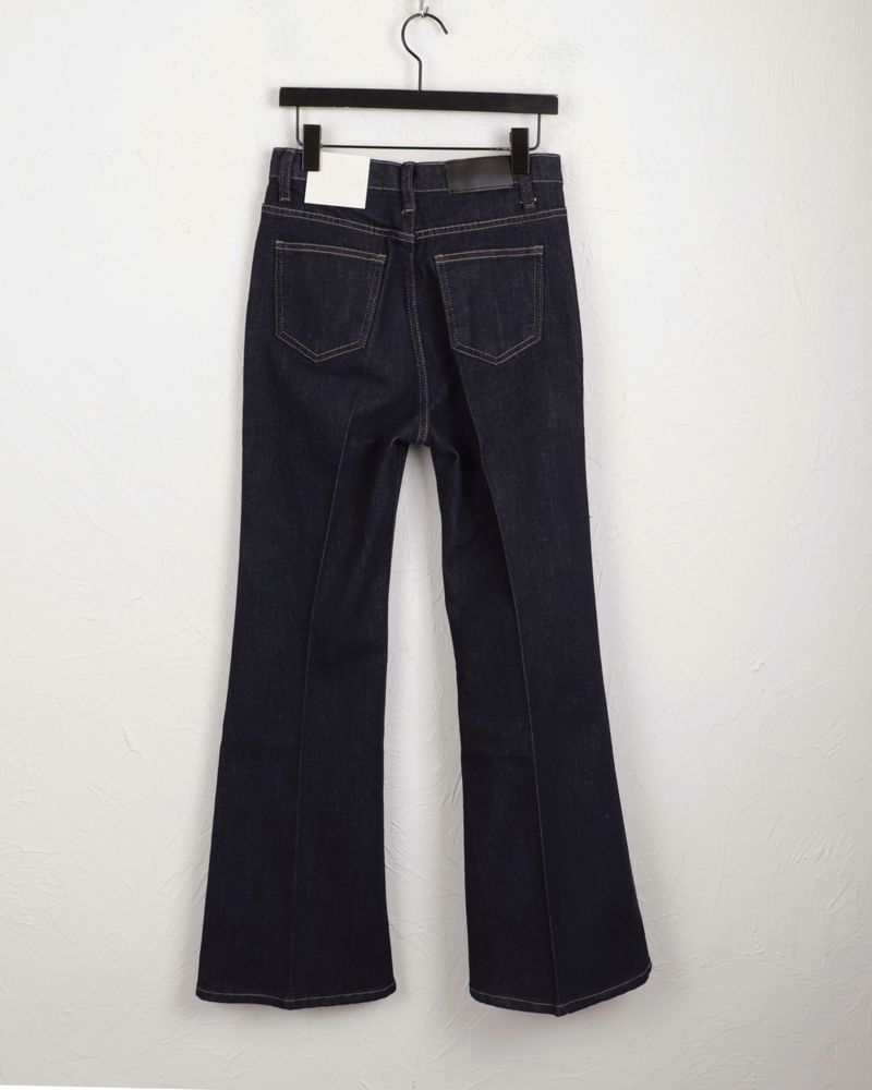 [3color] Libby stitched leg loom bootcut raw denim pants