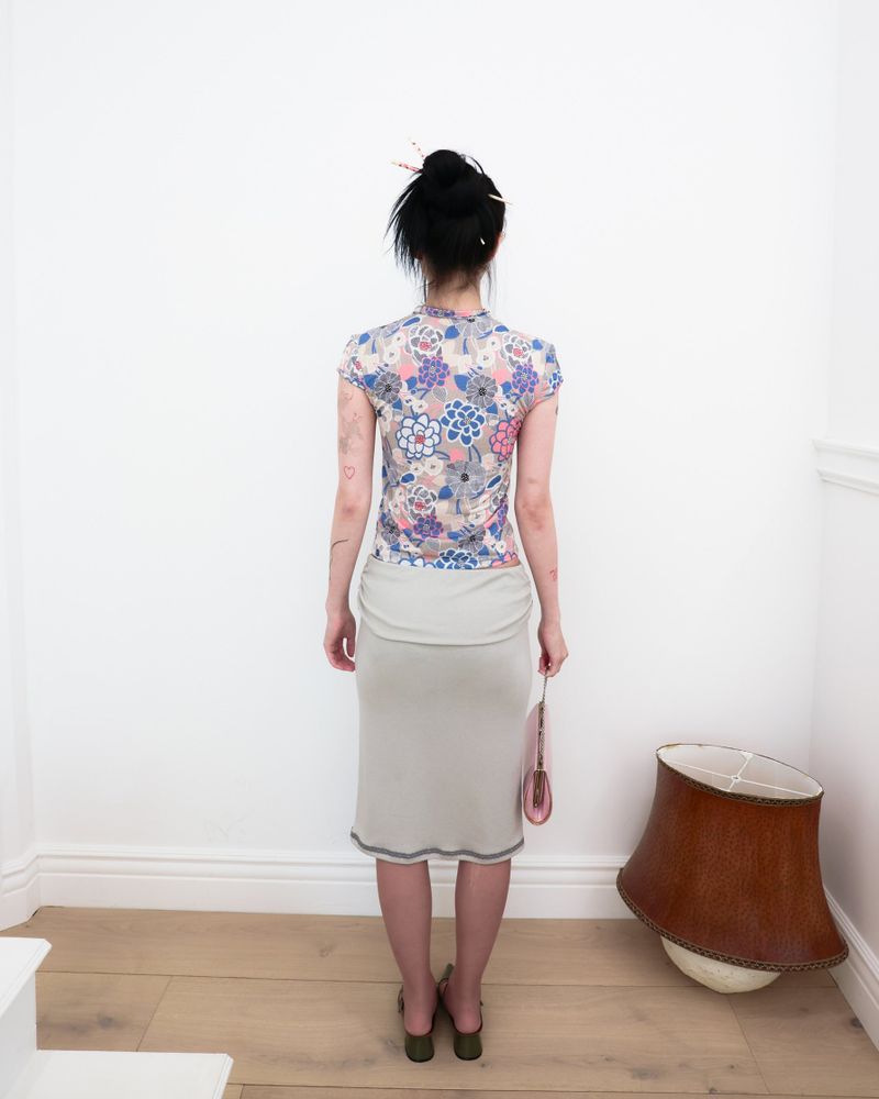 [香] Belle Lace Midi Skirt (3-way) (Gray)