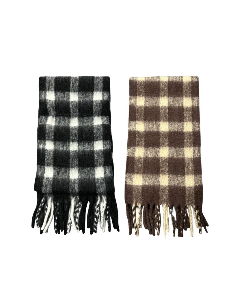 Wool Checkered Reggae Muffler (2color)