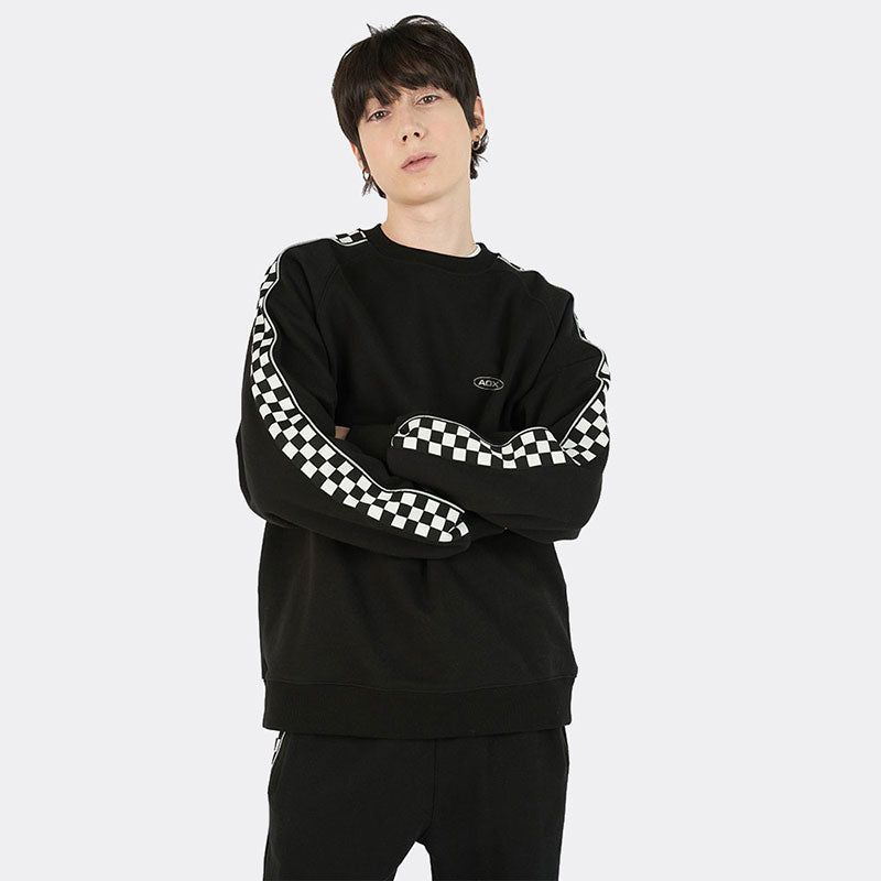 Checkerline Raglan Sweatshirt (Black)