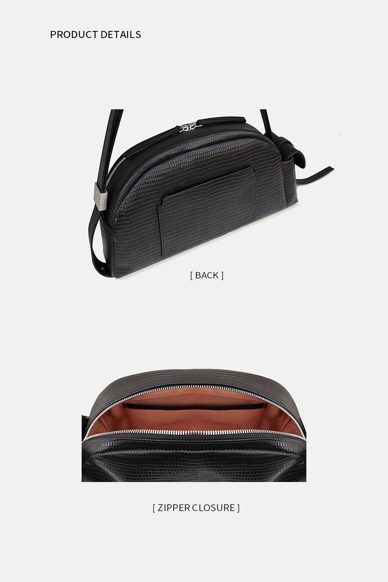 Lizard Shoulder bag_Black