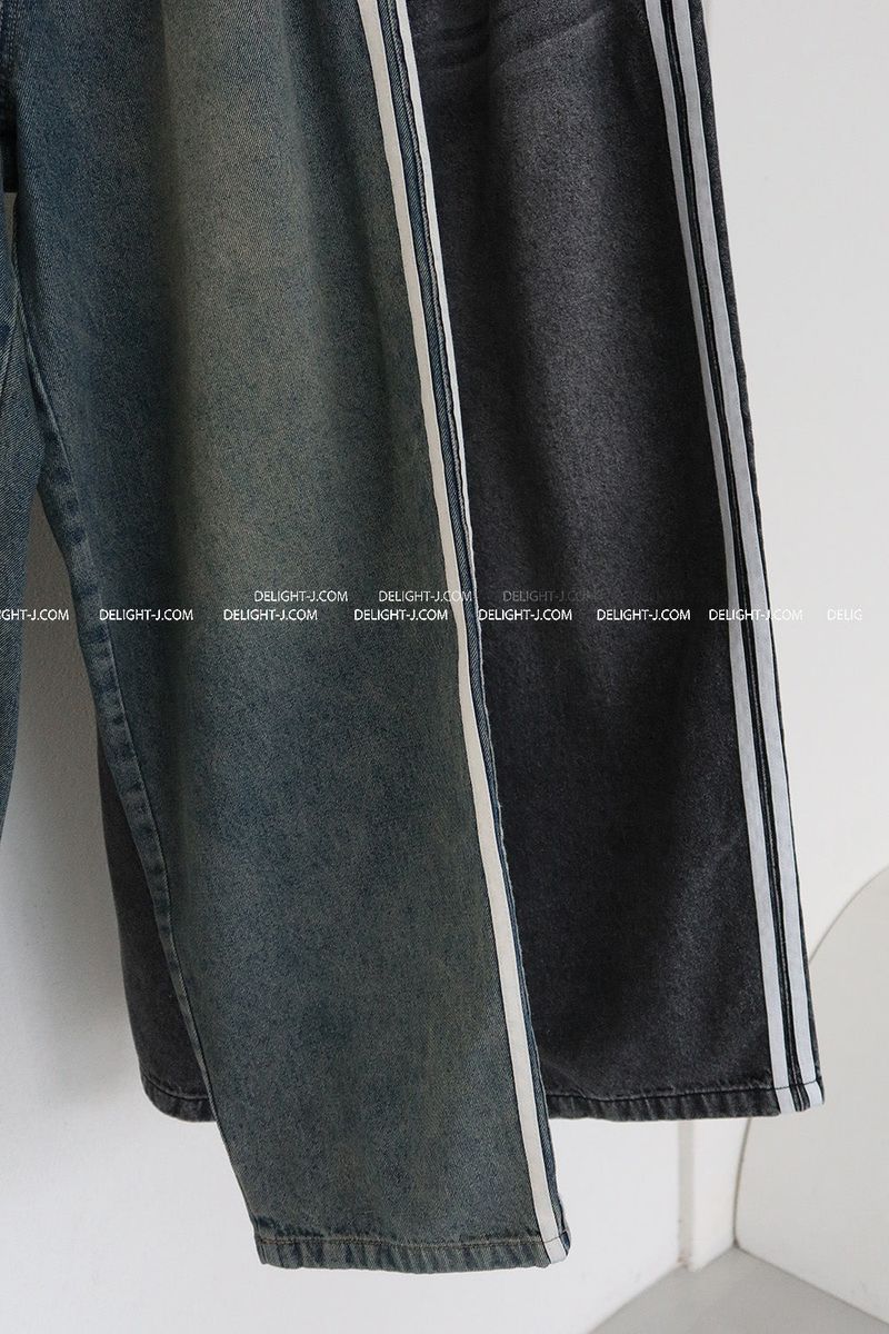 [UNISEX] Five track wide jeans