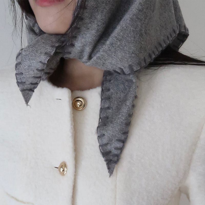 Wool Stitch Hair Scarf_Grey