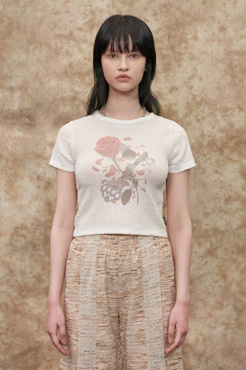 UNALLOYED（アナロイド）の「[22S] ROSE T SHIRT（Tops）」