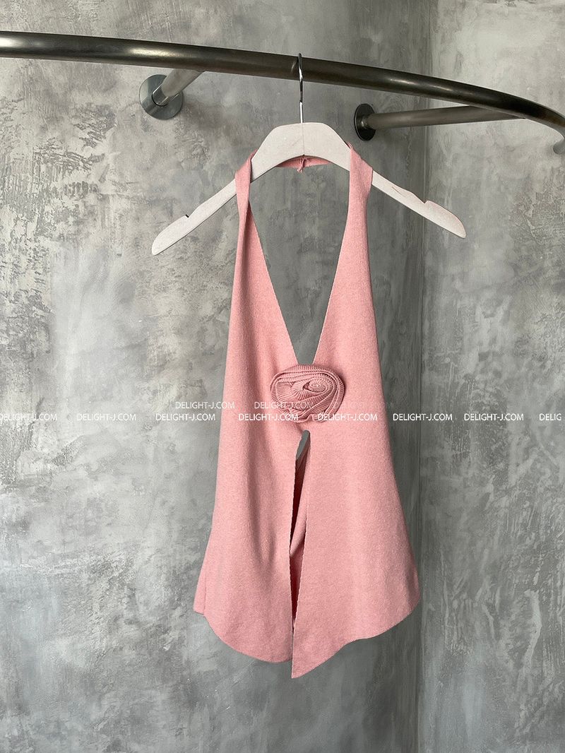 rose cosage halter neck knitwear