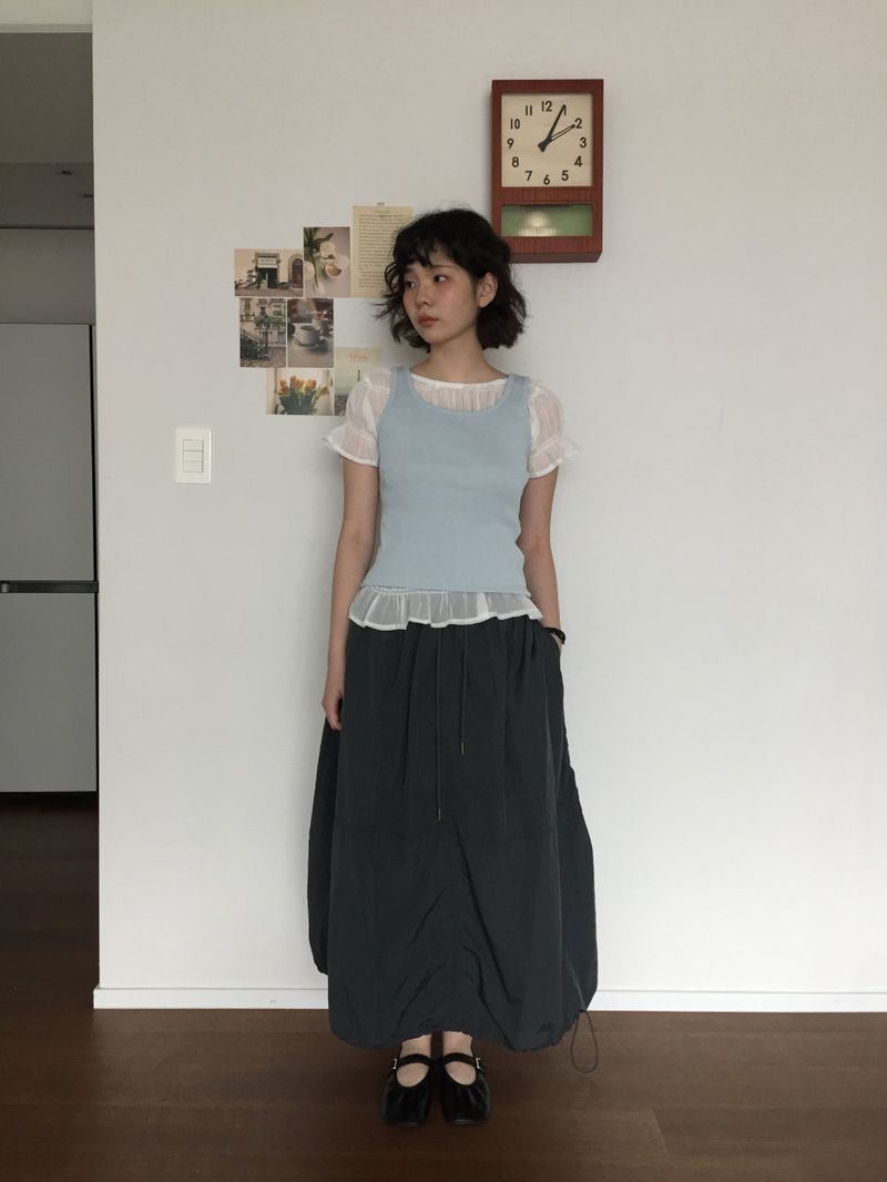 Vivi Balloon Long Skirt (3color)