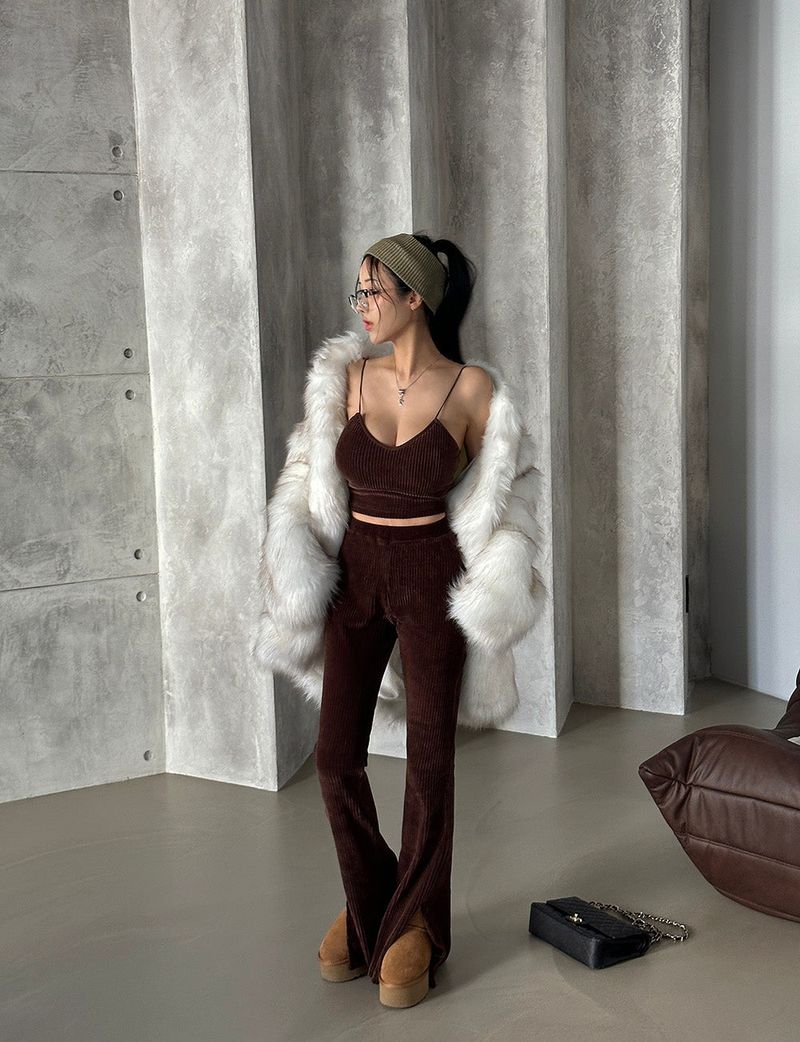 corduroy velvet bootcut pants
