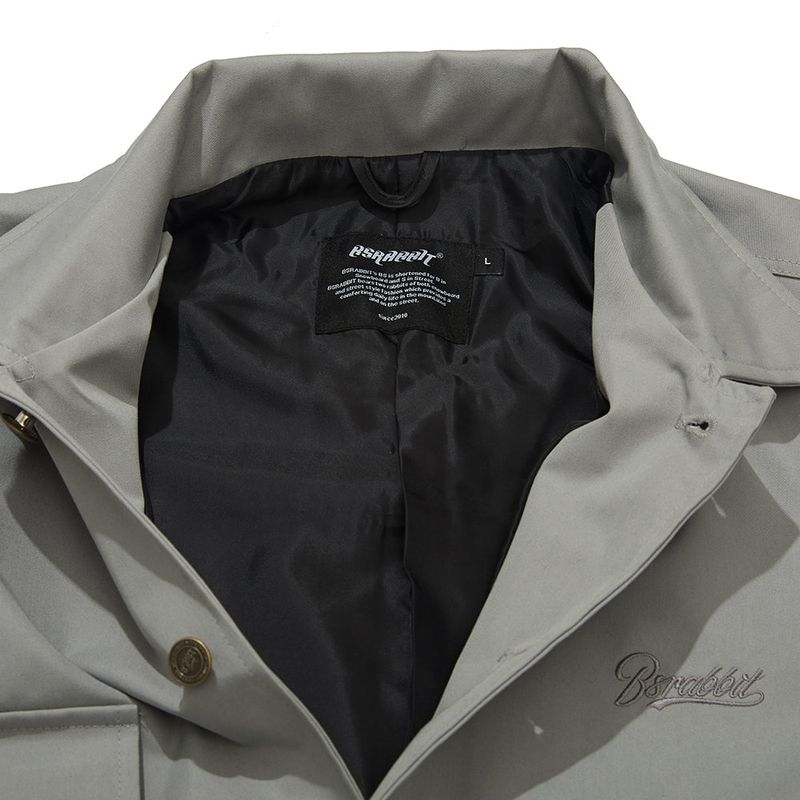 BSR2223FWJK063 LOGO COLLAR COTTON BASIC JACKET GRAY