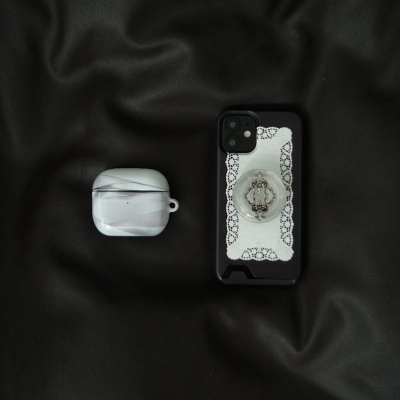 [MADE] silver bandage glossy airpod case