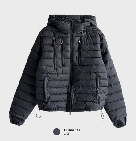 Opford Casual Multi-Zip Semi-Cropped Hood Lightweight Padding