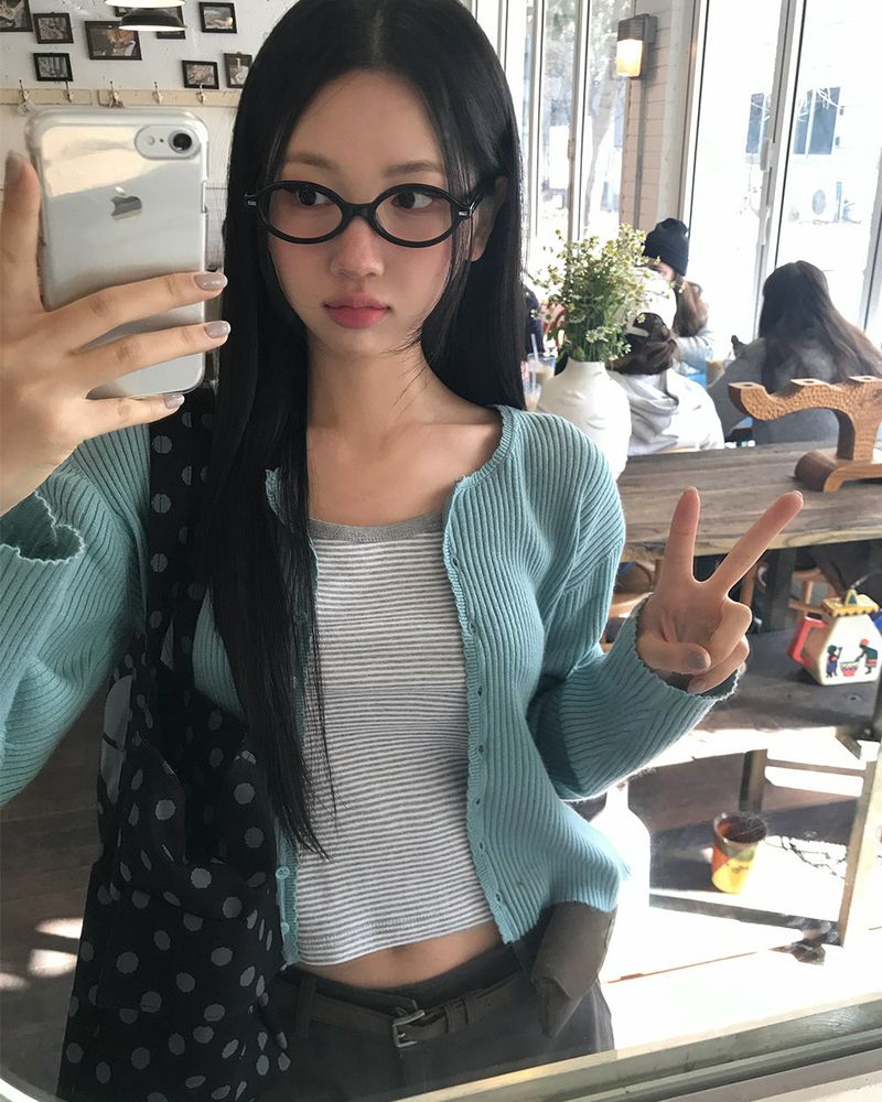 [ORIGINAL] Pudding Frill Angora Knit Cardigan
