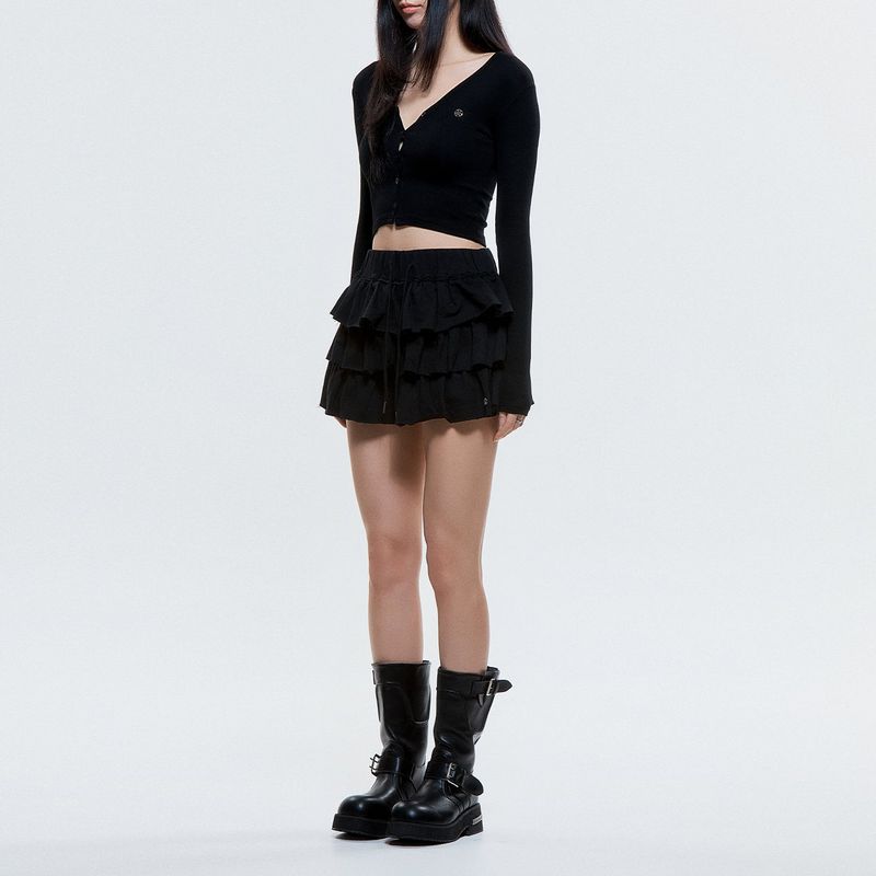 (DUC) Tutu Cotton Skirt Pants Black