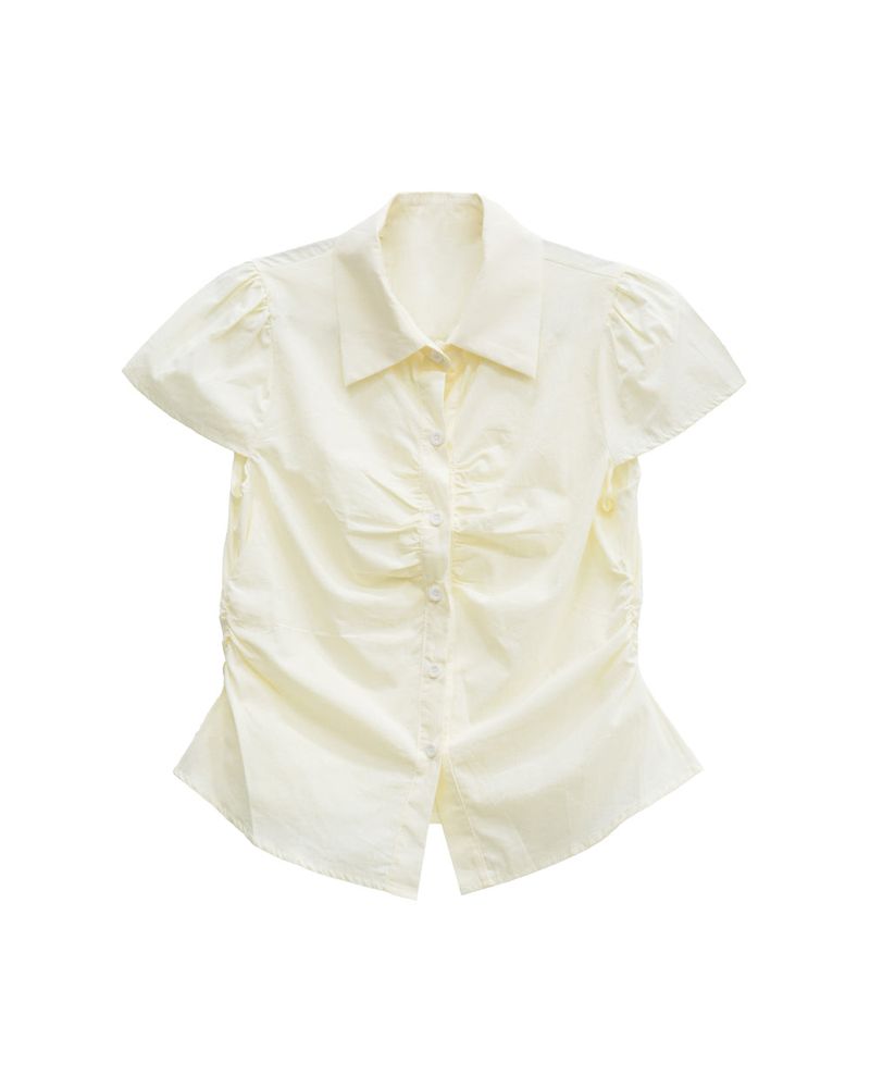 PUFF SLEEVE SHIRRING BLOUSE