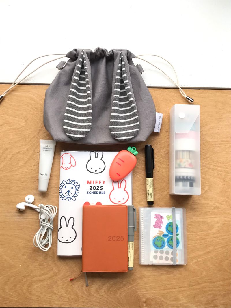 Bunny bag - Grey stripes