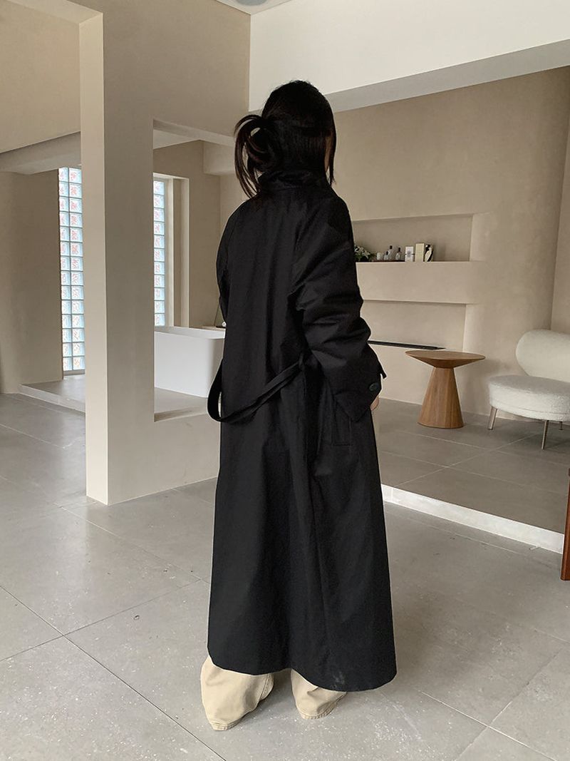 HIGH NECK MAXI TRENCH COAT (3C)