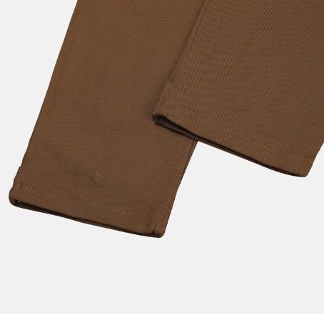 Back Button Wide Cotton Pants