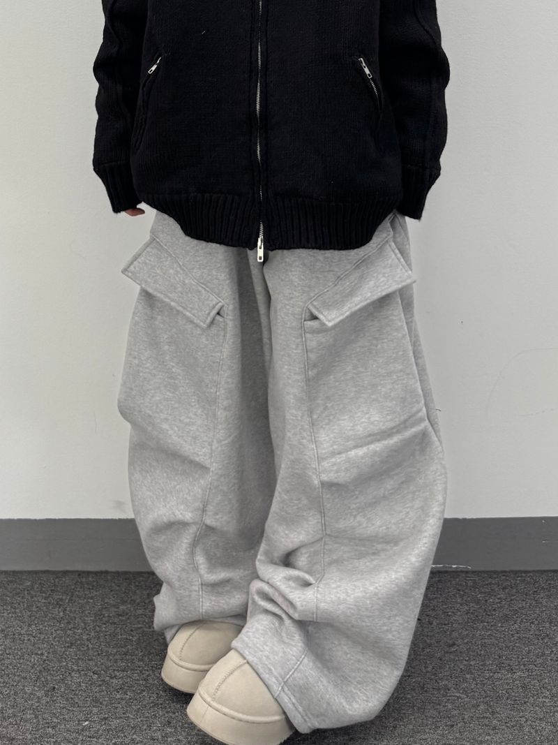 rib fleece sweat pants