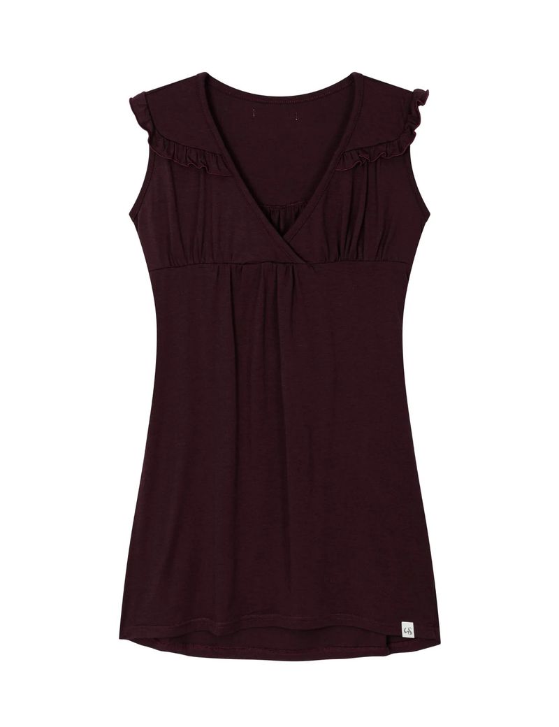 RUFFLE TIE TOP(BURGUNDY)