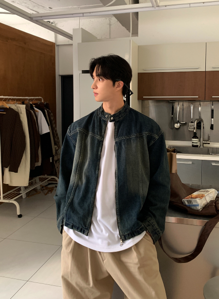 LOOKPLE（ルックプル）の「ウェイン バイカー チャイナ デニム ジャケット（ジャケット/アウター）」