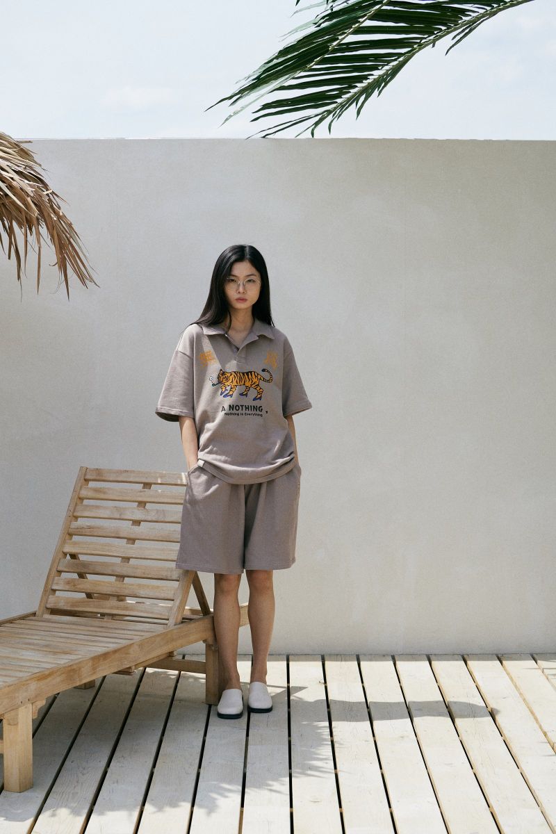 MU-WI PIN-KNIT 1/2 COLLAR-TEE (Beige)