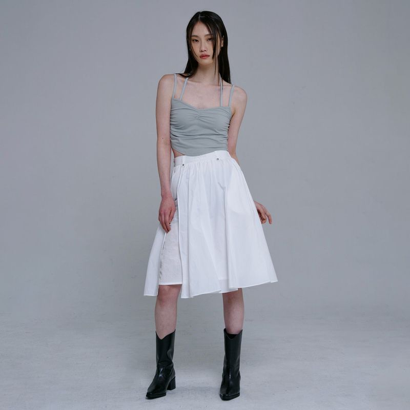 SLIT MIDI SKIRT(WHITE)