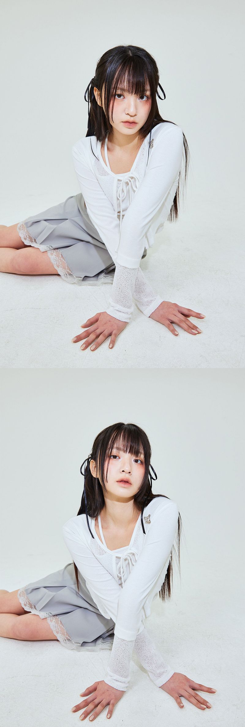 ホワイトのファンシートップ