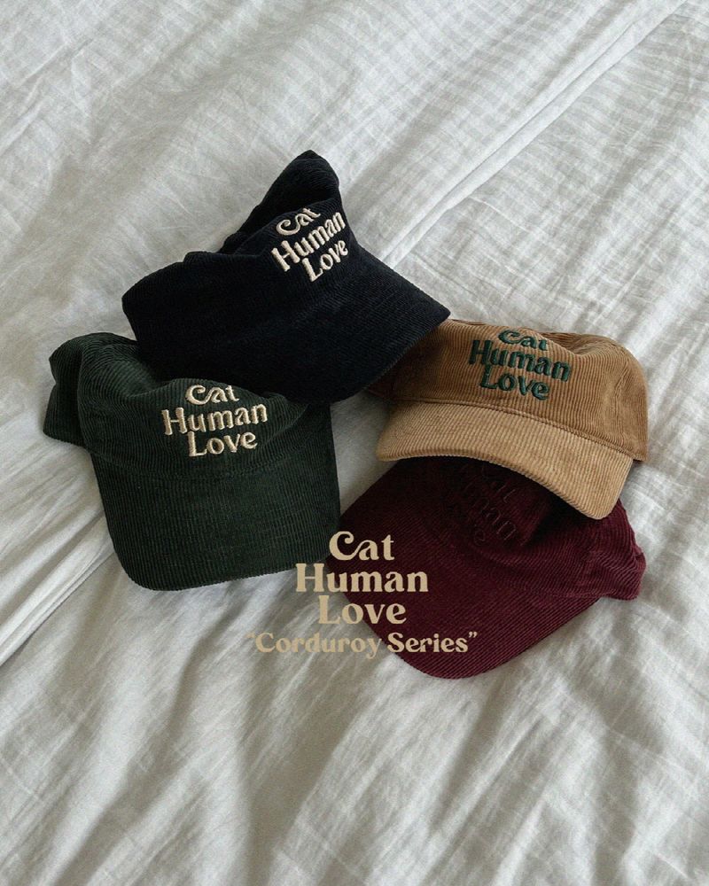 CAT HUMAN LOVE CORDUROY BALL CAP_BEIGE