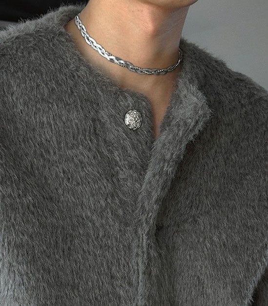 ASCLO（エジュクロ）の「Titanium Steel Twist Chain Choker Necklace（Accessories）」