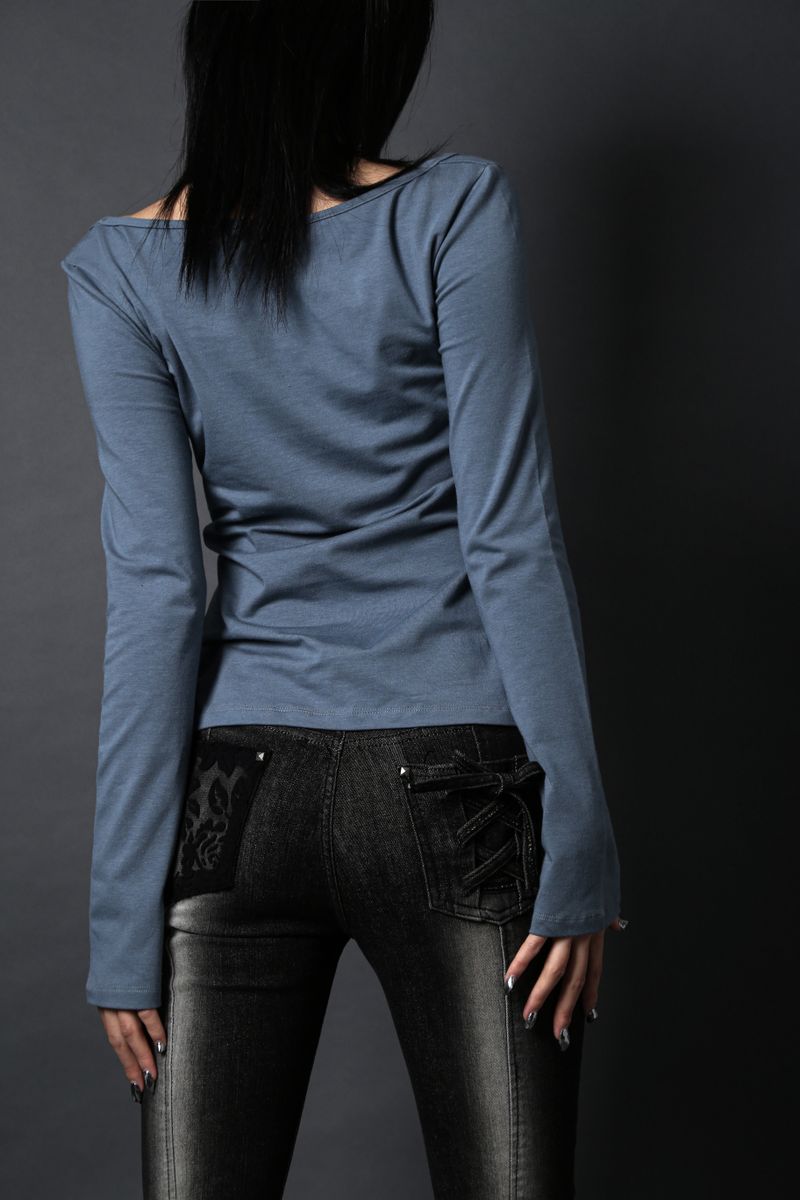 LACE FRAME T-SHIRT #BLUE