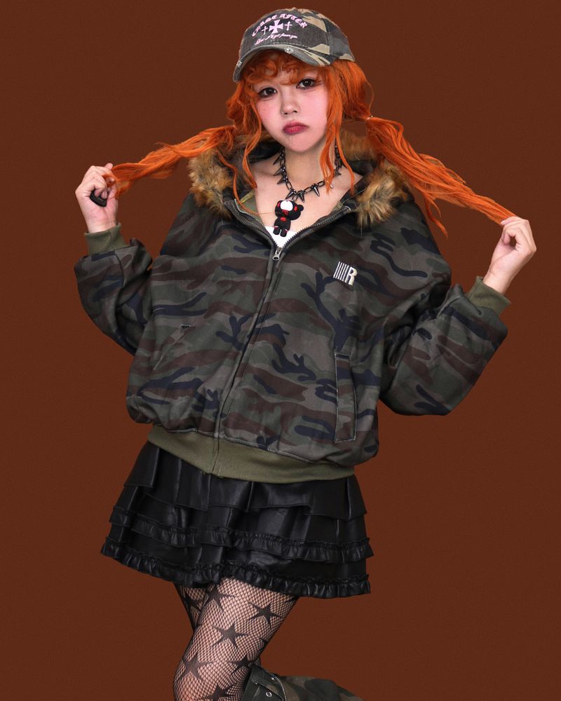 camo grunge ball-cap (2color)