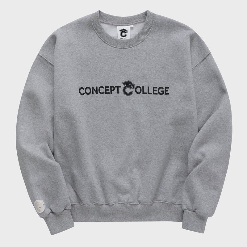 ベーシックラインロゴスウェットシャツ・グレー［ユニセックス］/ Basic Line Logo Unisex Gray Sweat Shirt