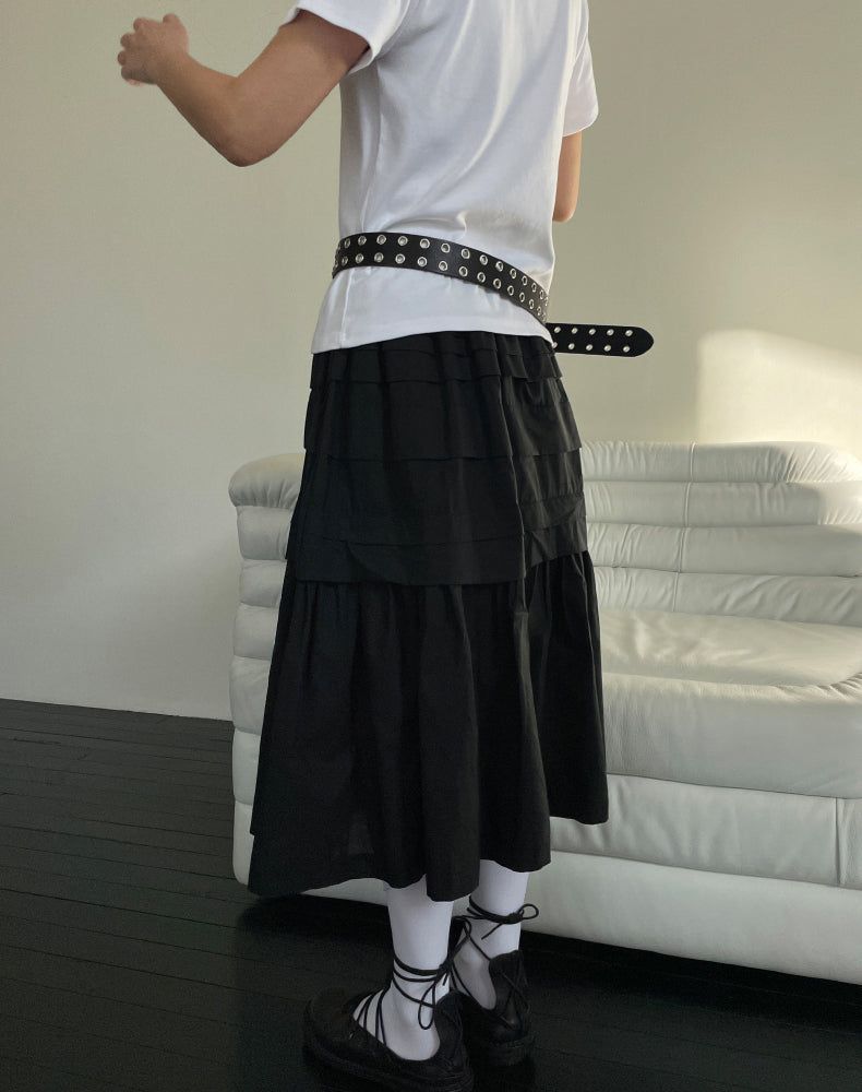 double eyelet leather belt