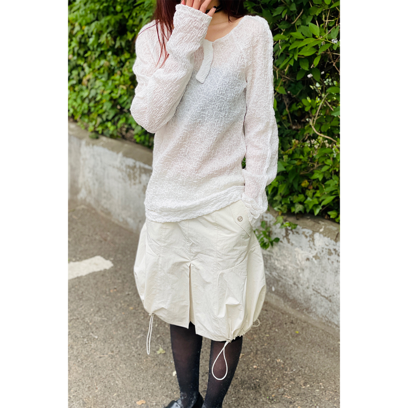 PUMPKIN STRING SKIRT : IVORY