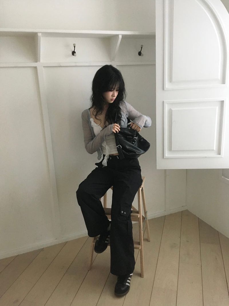 Eyelet Cargo Pants