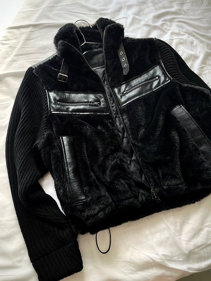 Trimmed Fur Leather Mustang + Knit