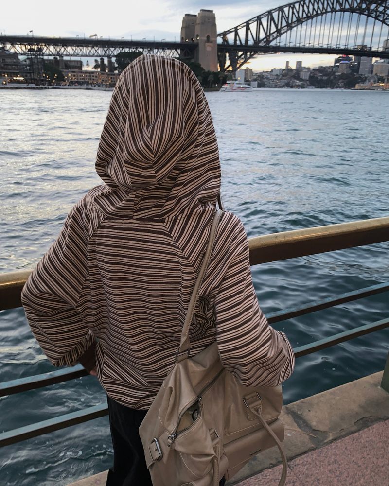 [ORIGINAL] Swing Stripe Oversized Zip-up Hoodie