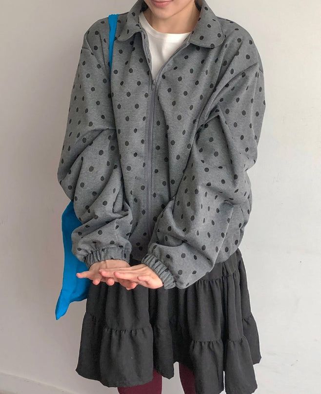 Multree Dot Collar Zip-Up