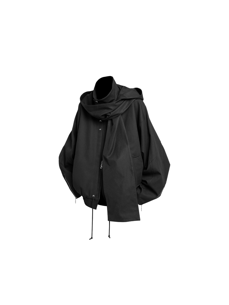 RELABEL（リレーベル）の「RELABEL Spatial Relations (Layered) Detachable Oversized Hood Multi-plane Batwing Sleeves Revamped Harrington Jacket（Jackets/Outerwear）」
