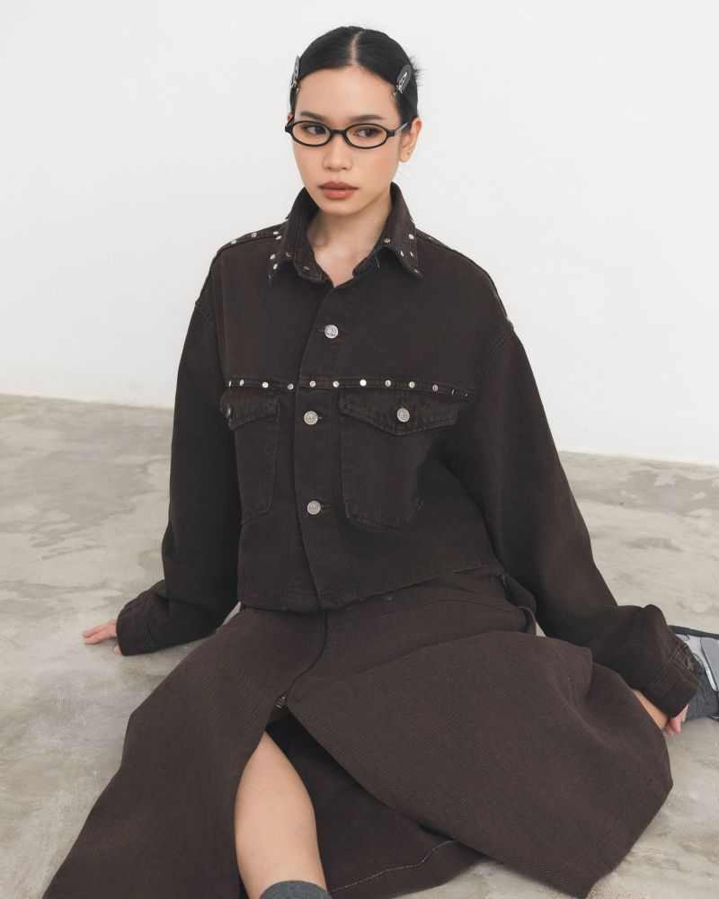 Oversized Rivet Denim Jacket