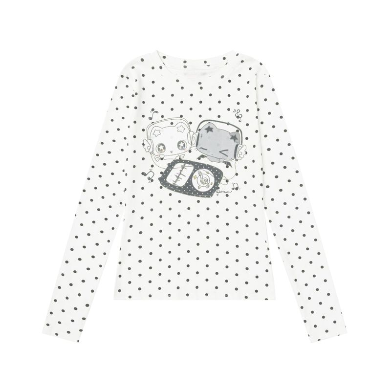 Cozy&Kitsch（コージーアンドキッチ）の「Ellu Dot Round Neck T-shirt（Tops）」