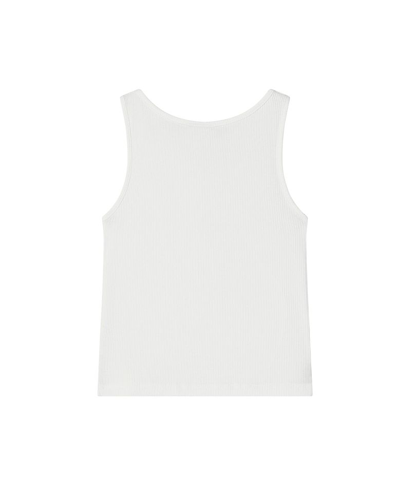 (W)S カットアウトリブスリムノースリーブTシャツ_3 Color