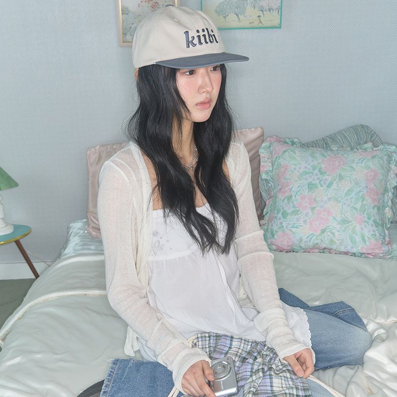 logo two tone cap oatmeal & dusty blue