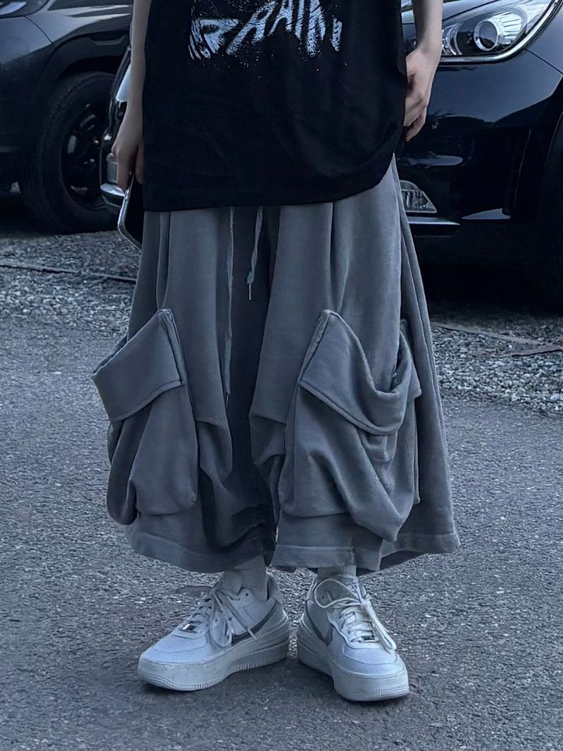 drape pocket bermuda pants