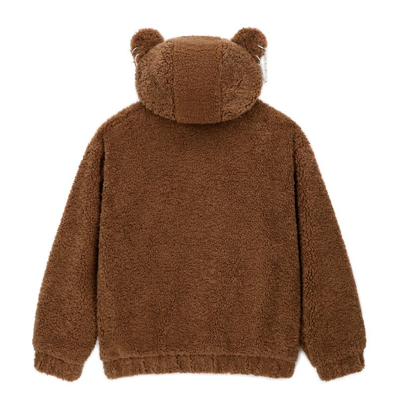 0 1 punk bear fleece jacket - BROWN