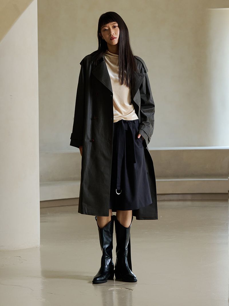 SUEDE LONG TRENCH COAT