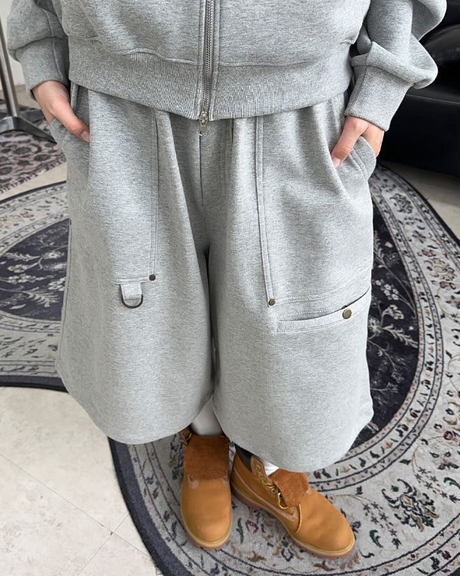 Berop D-ring Crop Zip-up