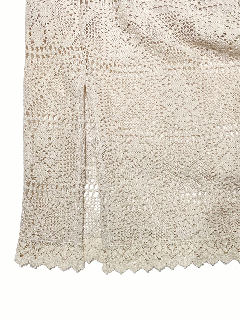 Crochet Lace Skirt (Beige)