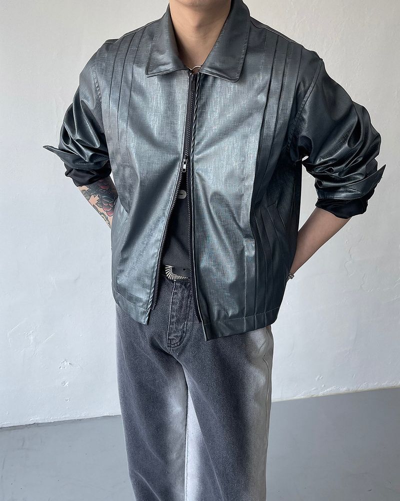 ENOC Square Winkle Leather Jacket (2 colors)