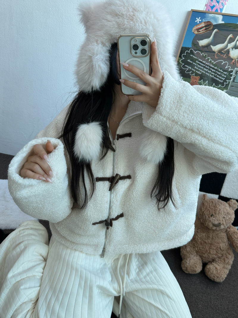 TEDDY CURLY🤎CUTIE PETIT ZIP UP 🤎🧸🐏3COLOR